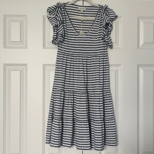 Max Studio Striped Ruffle Dress
